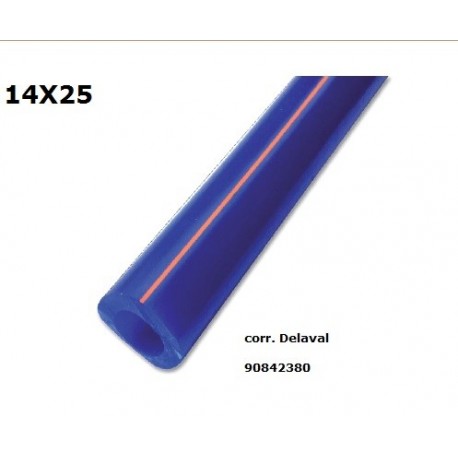 Tubo Silicone blu con 1 linea arancione 60° SH 14X25, FITT